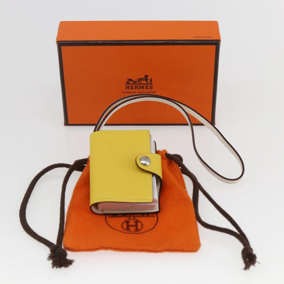 HERMES Ulysse Nano Bag Charm Leather Yellow Auth 168248M