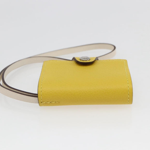HERMES Ulysse Nano Taschenanhänger Leder Gelb Auth 168248M