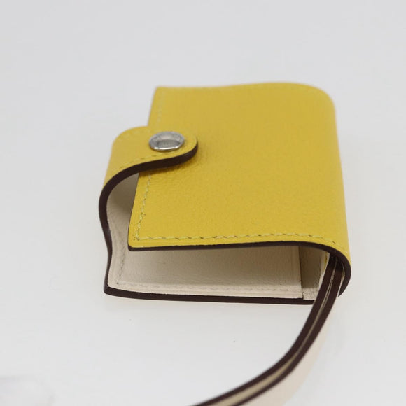 HERMES Ulysse Nano Taschenanhänger Leder Gelb Auth 168248M