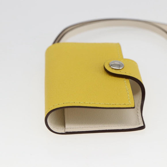 HERMES Ulysse Nano Taschenanhänger Leder Gelb Auth 168248M