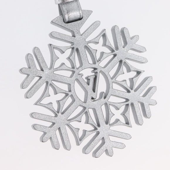 LOUIS VUITTON Snow Flake Charm Leather Silver M79293 LV Auth 168249M