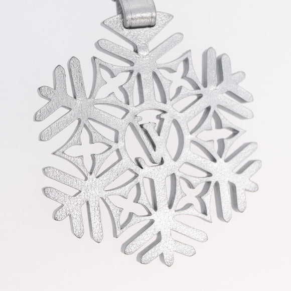LOUIS VUITTON Snow Flake Charm Leather Silver M79293 LV Auth 168249M