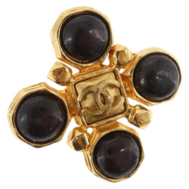 CHANEL COCO Mark Brooch metal Gold Tone CC Auth 168257V