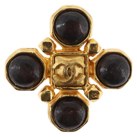 CHANEL COCO Mark Brooch metal Gold Tone CC Auth 168257V - 0