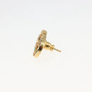 Christian Dior Rhinestone Pierce Earring metal Gold Tone Auth 168258M-10