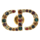 Christian Dior Rhinestone Pierce Earring metal Gold Tone Auth 168258M-2
