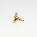 Christian Dior Rhinestone Pierce Earring metal Gold Tone Auth 168258M-5