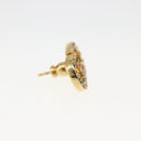 Christian Dior Rhinestone Pierce Earring metal Gold Tone Auth 168258M-9
