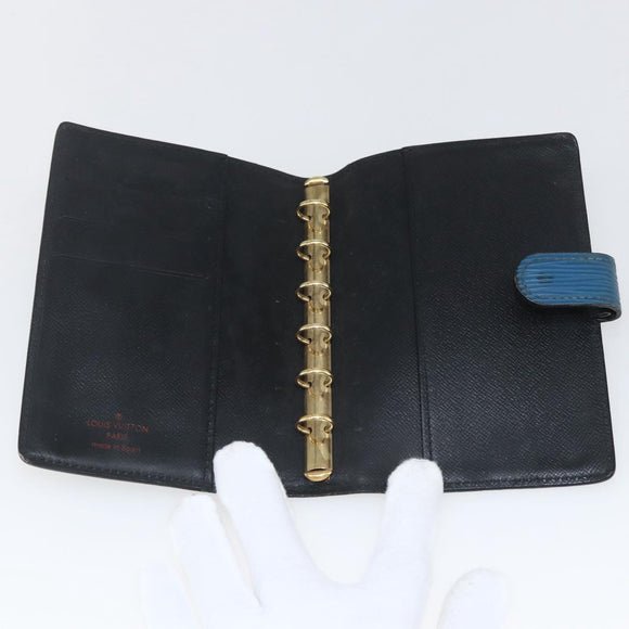 LOUIS VUITTON Epi Agenda PM Day Planner Cover Blue R20055 LV Auth 168266