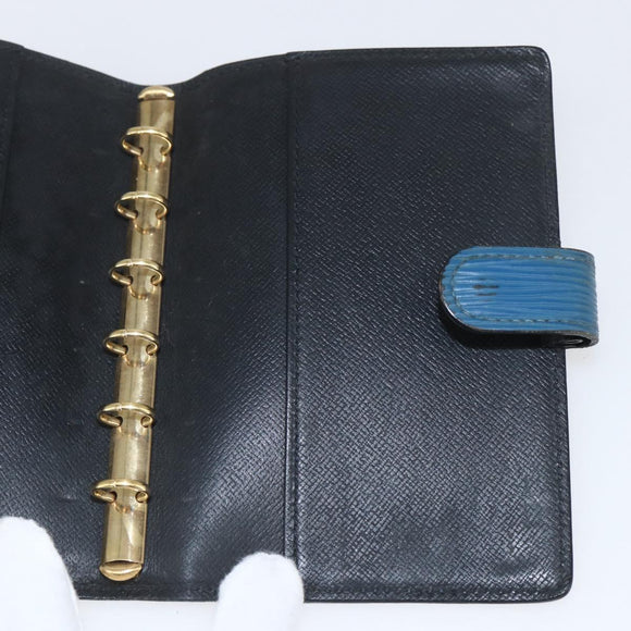 LOUIS VUITTON Epi Agenda PM Day Planner Cover Blue R20055 LV Auth 168266