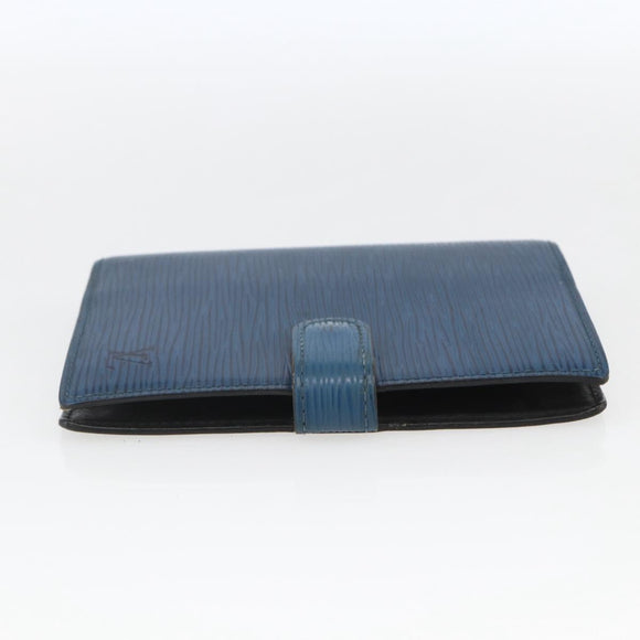 LOUIS VUITTON Epi Agenda PM Day Planner Cover Blue R20055 LV Auth 168266