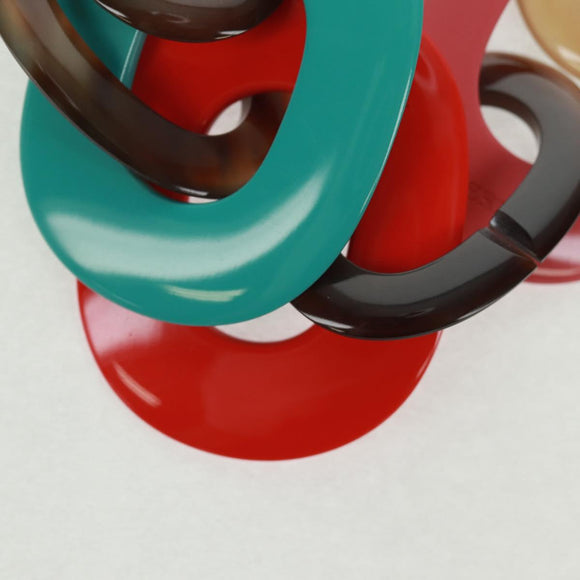 HERMES Caramba Necklace plastic Multicolor Auth 168270V