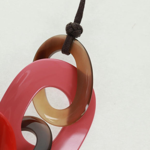 HERMES Caramba Necklace plastic Multicolor Auth 168270V