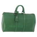 LOUIS VUITTON Epi Keepall 45 Boston Bag Green M42974 LV Auth 168281-1