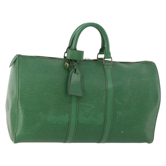 LOUIS VUITTON Epi Keepall 45 Boston Bag Green M42974 LV Auth 168281