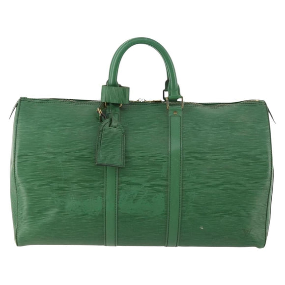 LOUIS VUITTON Epi Keepall 45 Boston Bag Green M42974 LV Auth 168281