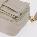 PRADA Shoulder Bag Nylon Ivory Gold Auth 168292-14