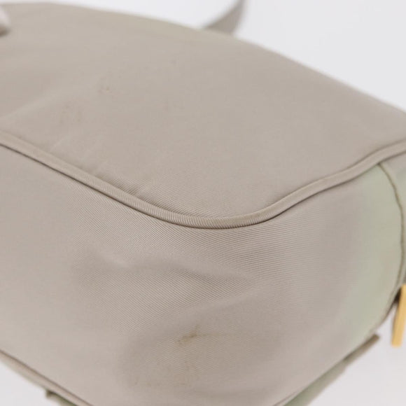 PRADA Shoulder Bag Nylon Ivory Gold Auth 168292