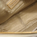 PRADA Shoulder Bag Nylon Ivory Gold Auth 168292-10
