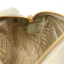 PRADA Shoulder Bag Nylon Ivory Gold Auth 168292-20