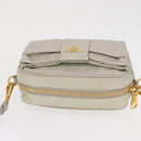 PRADA Shoulder Bag Nylon Ivory Gold Auth 168292-6