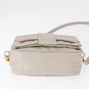 PRADA Shoulder Bag Nylon Ivory Gold Auth 168292-5