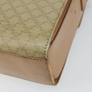 CELINE Macadam Canvas Circle Shoulder Bag PVC Beige Gold Auth 168293-12