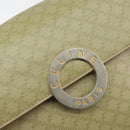 CELINE Macadam Canvas Circle Shoulder Bag PVC Beige Gold Auth 168293-15
