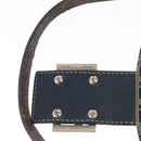 FENDI Zucchino Canvas Mamma Baguette Shoulder Bag Navy Silver Auth 168294-19