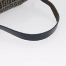 FENDI Zucchino Canvas Mamma Baguette Shoulder Bag Navy Silver Auth 168294-8