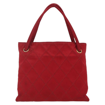 CHANEL Bicolore Hand Bag Nylon Red Gold CC Auth 168295 - 0