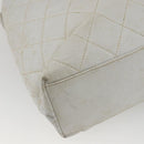 CHANEL Matelasse Chain Shoulder Bag Caviar Skin White Gold CC Auth 168296-16