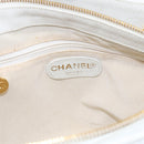 CHANEL Matelasse Chain Shoulder Bag Caviar Skin White Gold CC Auth 168296-17
