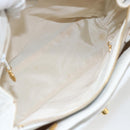 CHANEL Matelasse Chain Shoulder Bag Caviar Skin White Gold CC Auth 168296-11