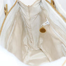CHANEL Matelasse Chain Shoulder Bag Caviar Skin White Gold CC Auth 168296-20