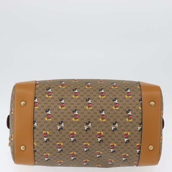 GUCCI Micro GG Supreme Disney Boston Bag PVC 2way Beige 547953 Auth 168297SM