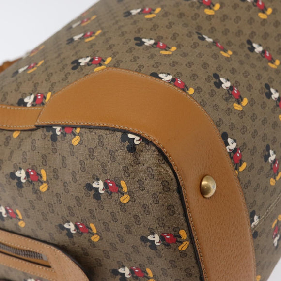 GUCCI Micro GG Supreme Disney Boston Bag PVC 2way Beige 547953 Auth 168297SM