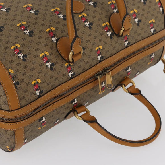 GUCCI Micro GG Supreme Disney Boston Bag PVC 2way Beige 547953 Auth 168297SM