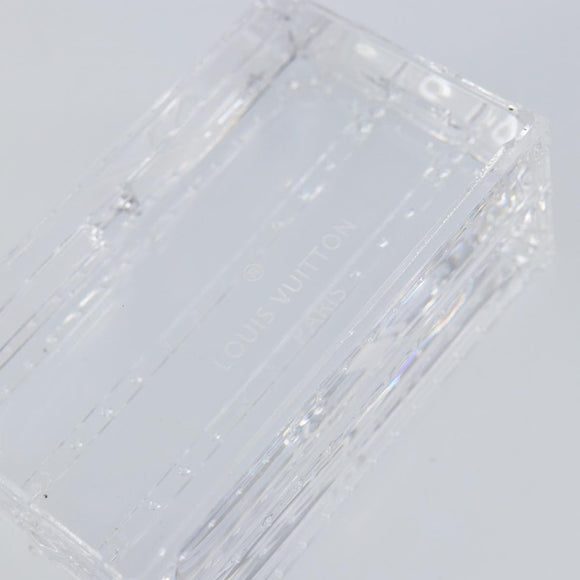 LOUIS VUITTON Crystal Trunk Paper Weight Glass Clear LV Auth 168299