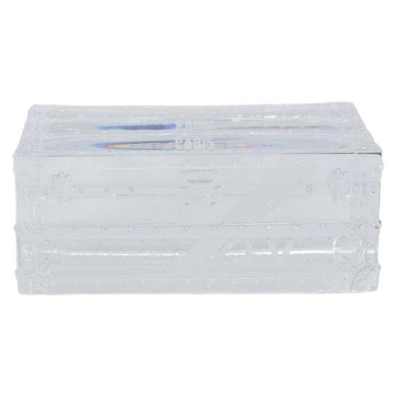 LOUIS VUITTON Crystal Trunk Paper Weight Glass Clear LV Auth 168299