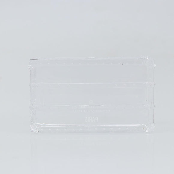 LOUIS VUITTON Crystal Trunk Paper Weight Glass Clear LV Auth 168299