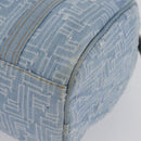 FENDI Zucca Canvas Boston Bag Light Blue Gold Auth 168309V-14