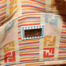 FENDI Zucca Canvas Boston Bag Light Blue Gold Auth 168309V-18