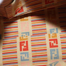 FENDI Zucca Canvas Boston Bag Light Blue Gold Auth 168309V-11