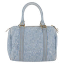 FENDI Zucca Canvas Boston Bag Light Blue Gold Auth 168309V-2