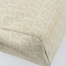FENDI Zucchino Canvas Tote Bag White Silver Auth 168311A-16
