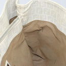 FENDI Zucchino Canvas Tote Bag White Silver Auth 168311A-20