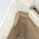 FENDI Zucchino Canvas Tote Bag White Silver Auth 168311A-21