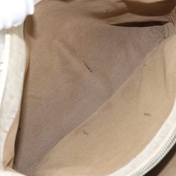 FENDI Zucchino Canvas Tote Bag White Silver Auth 168311A