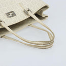 FENDI Zucchino Canvas Tote Bag White Silver Auth 168311A-7